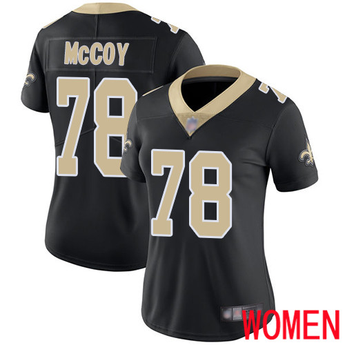 New Orleans Saints Limited Black Women Erik McCoy Home Jersey NFL Football #78 Vapor Untouchable Jersey->nfl t-shirts->Sports Accessory